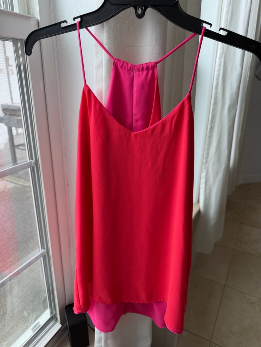 Express Hot Pink Double-Layer Spaghetti Strap Cami